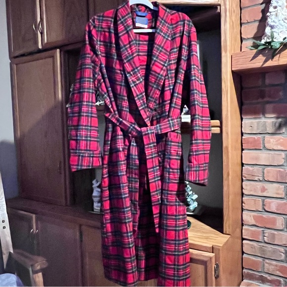 Vtg PENDLETON 100% Tartan Plaid Soft Wool Belted USA Quality Large Unisex Robe - Picture 9 of 17